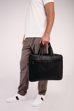 Сумка-портфель чоловіча шкіряна для ноутбука і документів Tiding Bag M8018A Чорний