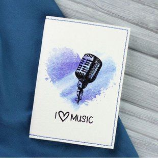 Обкладинка для паспорта I love music + блокнотик Blanknote BN-OP-KZ-32