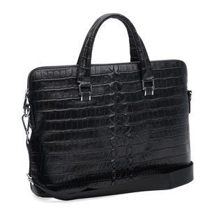 Мужская сумка из натуральной кожи Keizer K17241BL, черная, формата A4, Тайвань