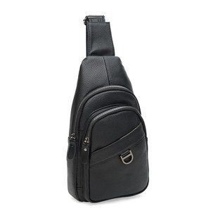 Мужской рюкзак из натуральной кожи Keizer K14039bl-black с 4 карманами и регулируемым ремнем