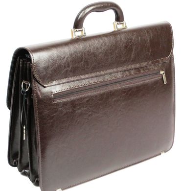 Чоловічий портфель з еко шкіри 3 відділу, Jurom Польща 0-33-112 коричневий