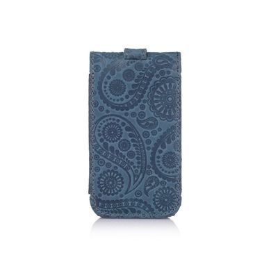 Дизайнерская голубая ключница с натуральной матовой кожи, коллекция "Buta Art"