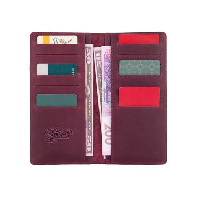 Красивый фиолетовый бумажник с натуральной кожи с авторским художественным тиснением "Let's Go Travel"