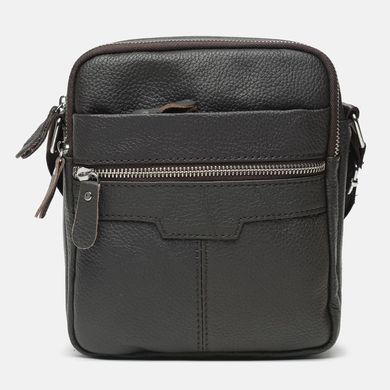 Мужская вертикальная кожаная сумка для документов Borsa Leather K18016a, коричневая