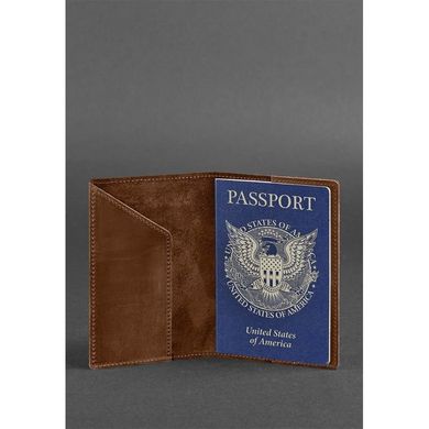 Обложка для паспорта с американским гербом, коньяк - коричневая Blanknote BN-OP-USA-ko