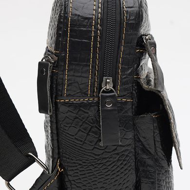 Чоловічий шкіряний рюкзак - сумка через плече Keizer K13609bl-black