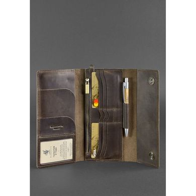 Натуральный кожаный клатч-органайзер (Тревел-кейс) 5.1 темно-коричневый Blanknote BN-TK-5-1-o