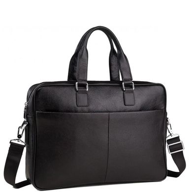 Сумка-портфель мужская кожаная для ноутбука и документов Tiding Bag M8018A Черный