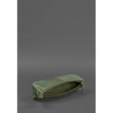 Натуральный кожаный пенал-несессер (футляр для очков) 4.0 Зеленый Crazy Horse Blanknote BN-CB-4-iz