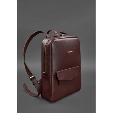 Натуральний шкіряний міський рюкзак на блискавці Cooper бордовий Blanknote BN-BAG-19-vin