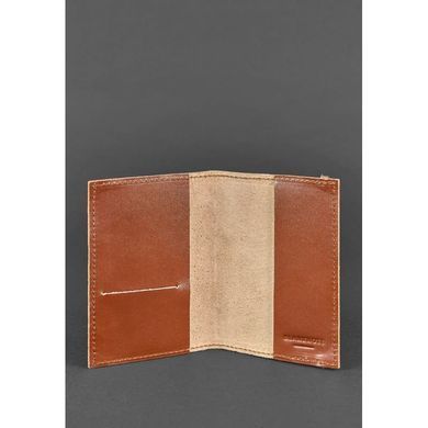 Обложка для паспорта 1.0 коричневая, Коньяк (кожа) + блокнотик Blanknote BN-OP-1-k
