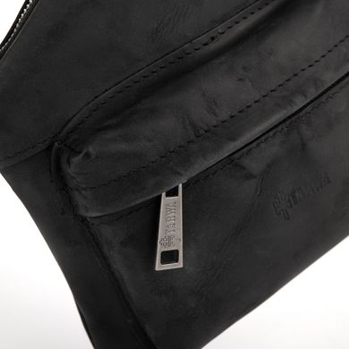 Рюкзак слінг через плече, рюкзак моношлейка RA-6501-4lx бренд TARWA з кінської шкіри Чорний