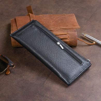 Горизонтальний тонкий гаманець зі шкіри унісекс ST Leather 19324 Чорний
