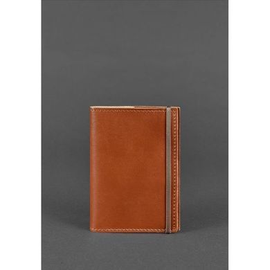 Обложка для паспорта 1.0 коричневая, Коньяк (кожа) + блокнотик Blanknote BN-OP-1-k