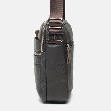 Мужская вертикальная кожаная сумка для документов Borsa Leather K18016a, коричневая