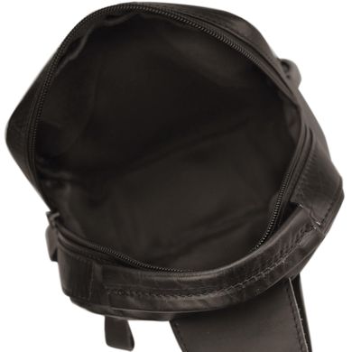 Мужская кожаная сумка-слинг темно-коричневая Tiding Bag A25F-003DB Коричневый