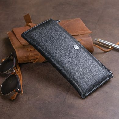 Горизонтальний тонкий гаманець зі шкіри унісекс ST Leather 19324 Чорний