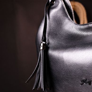 Шкіряна жіноча сумка KARYA 20867 Чорний