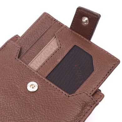 Практичний чоловічий гаманець із натуральної шкіри KARYA 21067 Коричневий