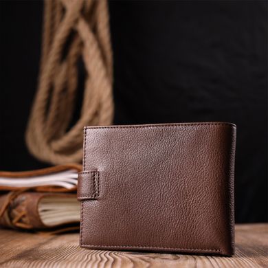 Практичний чоловічий гаманець із натуральної шкіри KARYA 21067 Коричневий