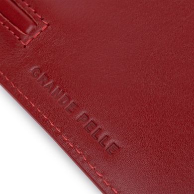 Шикарний жіночий гаманець в три складання GRANDE PELLE 11564 Червоний