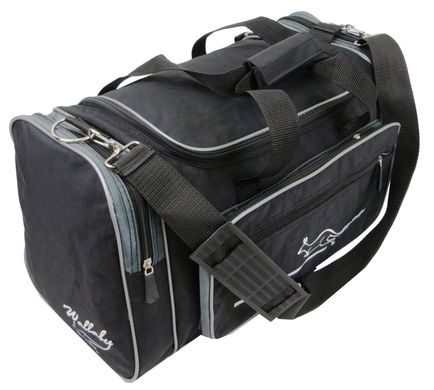 Спортивная сумка 23 л Wallaby, Украина 270-4 черная с серым