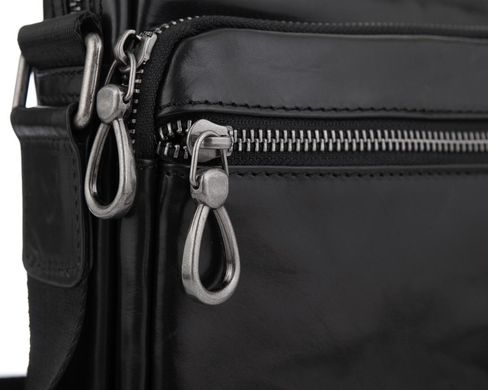 Шкіряна сумка через плече горизонтальна Tiding Bag 1628A Чорний