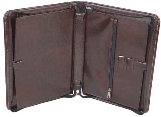 Папка-портфель мужская из эко кожи Exclusive коричневая