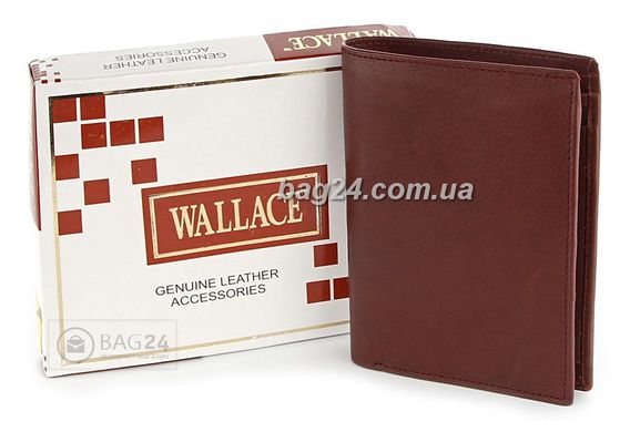 Кожаный мужской бумажник европейского качества WALLACE, Коричневый