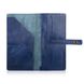 Блакитний тревел-кейс з натуральної глянцевої шкіри з художнім тисненням "7 wonders of the world"