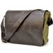 Мужская сумка через плечо из кожи и холщевой ткани канвас TARWA TH-1047-3md Khaki - хаки