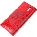 Лакований горизонтальний гаманець з натуральної шкіри з тисненням під змію KARYA 21167 Червоний