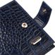 Вместительное горизонтальное портмоне для мужчин из натуральной кожи с тиснением под крокодила CANPELLINI 21883 Синее