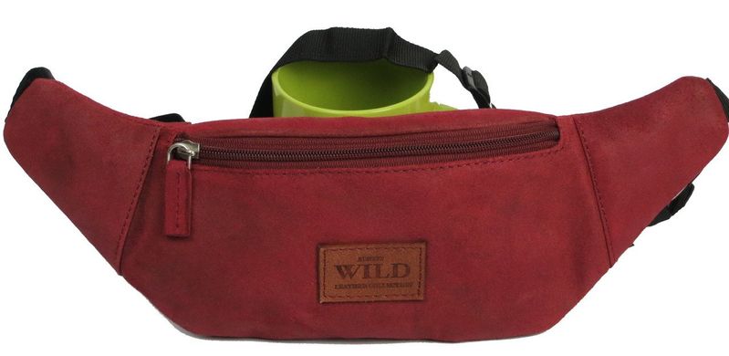 Кожаная сумка на пояс Always Wild WB-01-18562 красная