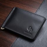 Стильное портмоне с зажимом для денег без застежки винтажное GRANDE PELLE 11296 Черное фото