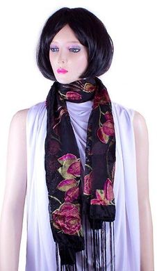 Оксамитовий шарф для жінок ETERNO ES0206-6-6, Чорний