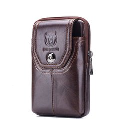 Напоясная сумка-чехол для смартфона T1398 Bull из натуральной кожи Коричневый