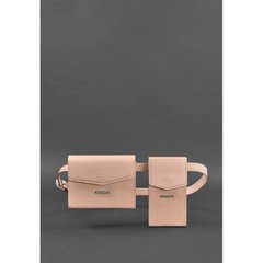 Набір жіночих рожевих шкіряних сумок Mini поясна / кроссбоді Blanknote BN-BAG-38-pink