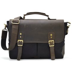 Мужская сумка-портфель из канваса и кожи TARWA RGc-3960-3md Черный