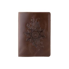Оригінальна дизайнерська шкіряна обкладинка для паспорта ручної роботи оливкового кольору