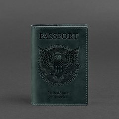 Обложка для паспорта с американским гербом, Изумруд - зеленая Blanknote BN-OP-USA-iz
