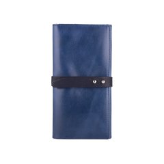 Місткий шкіряний гаманець на кобурною гвинті блакитного кольору