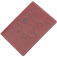 Обложка на паспорт в винтажной коже Карта GRANDE PELLE 16772 Светло-коричневая