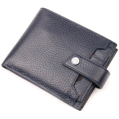 Чудовий чоловічий гаманець із натуральної шкіри KARYA 21068 Синій