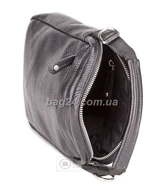 Зручна чоловіча сумка-барсетка з натуральної шкіри 1442a flat, Чорний