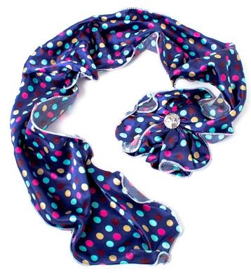 Жіночий шарф-прикраса в яскравий горошок ETERNO ES3051, Синій