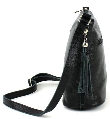 Женская кожаная сумка через плечо Borsacomoda черная