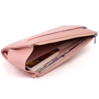 Горизонтальний тонкий гаманець зі шкіри жіночий ST Leather 19325 Рожевий