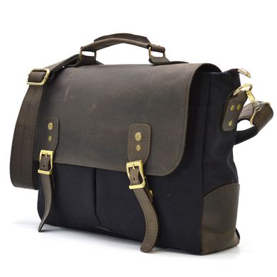 Чоловіча сумка-портфель з канвасу та шкіри TARWA RGc-3960-3md Чорний