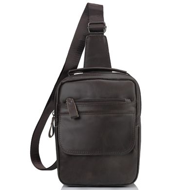 Мужская кожаная сумка-слинг коричневая Tiding Bag A25F-003B Коричневый